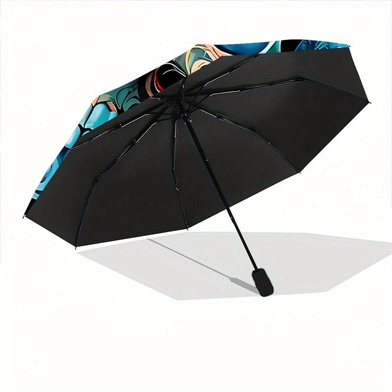 1pc Skull Flowers Automatic Open/Close Umbrella, Portable Folding Umbrella for Travel, Themed Events, It is suitable as a gift for various festivals,