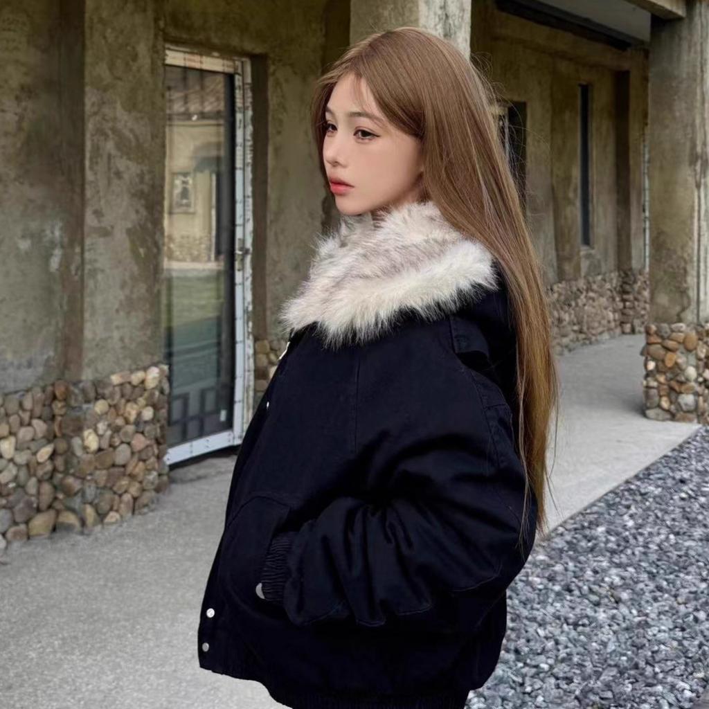 Mount Carving Winter New Jacket American Thickened Sweet Cool Down Cotton Jacket Cotton Jacket Cute Jacket