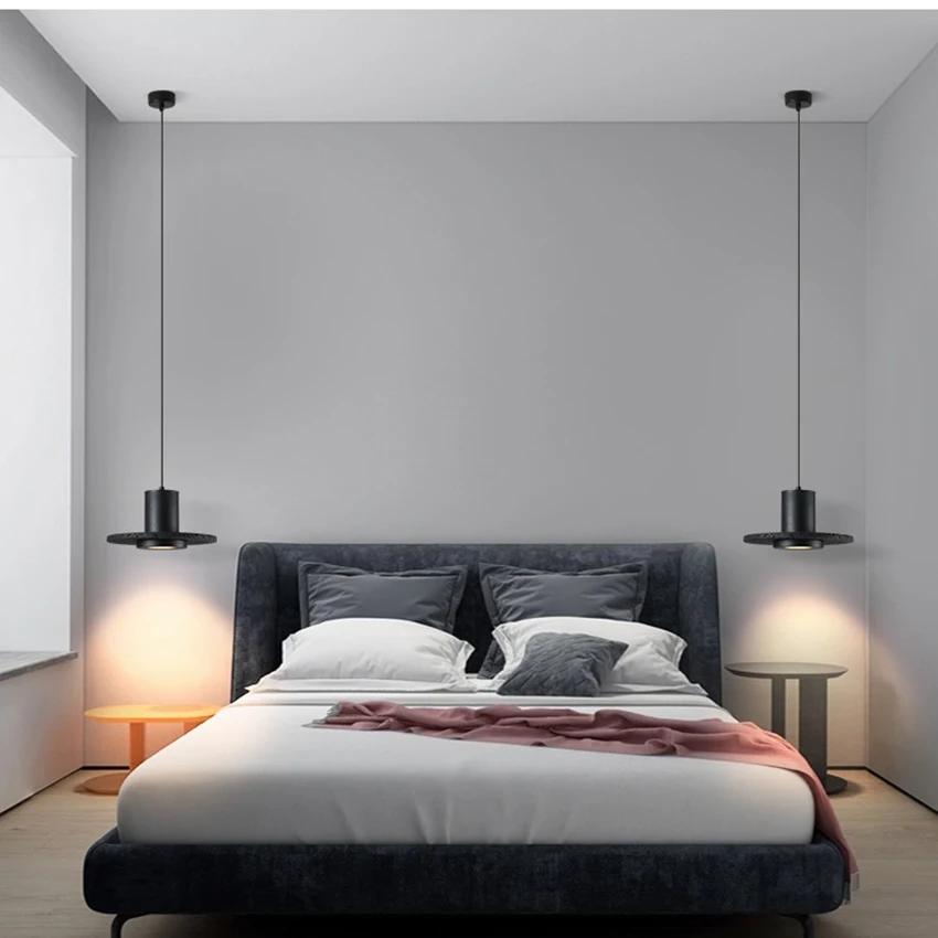 Modern Led Black Stone Pendant Light Nordic Creative Restaurant Bar Cafe Led Suspension Spotlight Bedroom Bedside Hanging Lamp