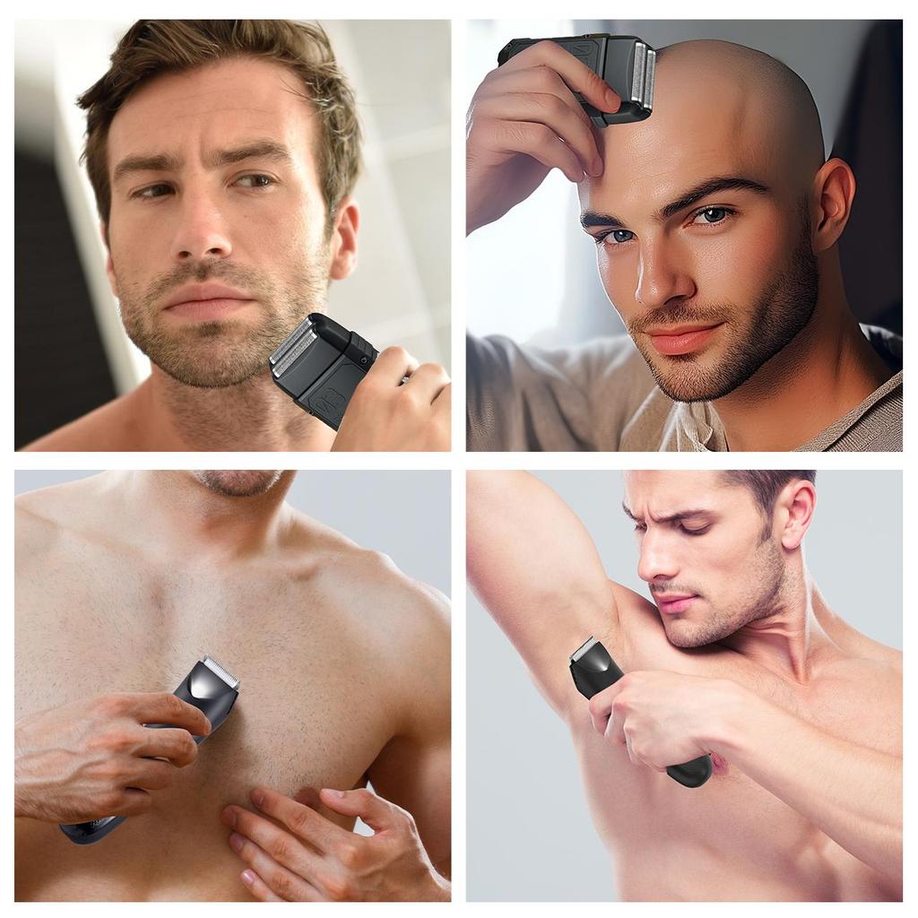 Erkekler için 2'si 1 arada vücut kılı kesme makinesi Tıraş makinesi Elektrikli tıraş makinesi Kablosuz kasık kılı kesme makinesi Toplu tıraş makineleri Su geçirmez şarj edilebilir