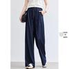VICTORIA&VERA Women's Wrinkle-Resistant Faux-Denim Flowy Pants