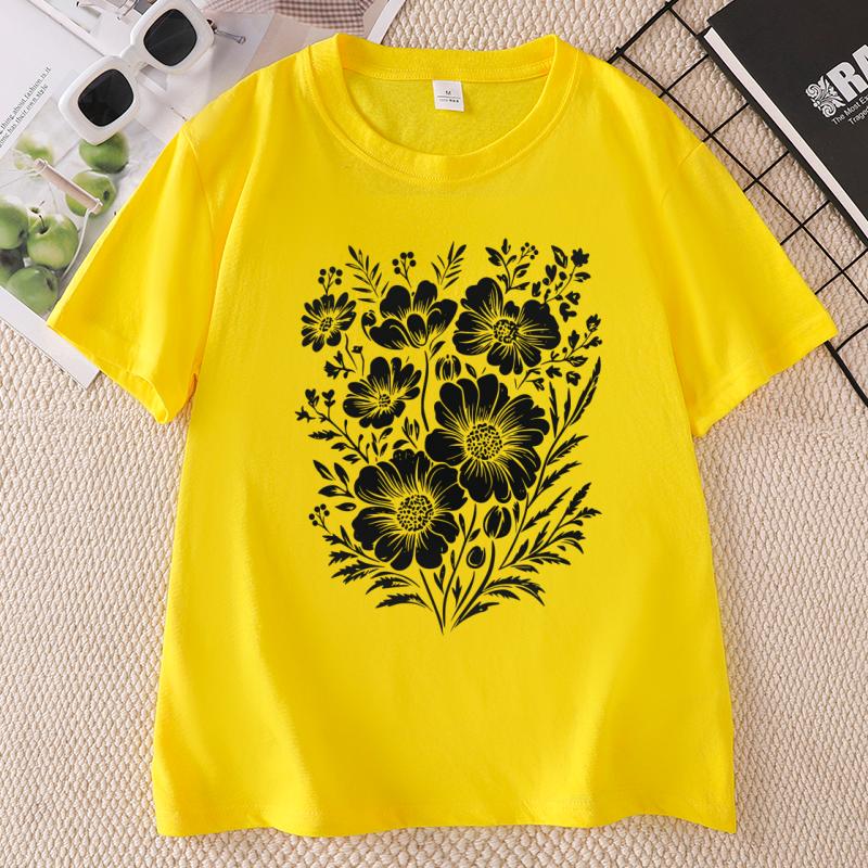 Vintage Pressed Flowers Tshirt Unisex Floral Tshirt Wildflowers T Shirts Boho Gardener Tshirt Unisex Ladies Clothing