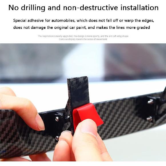 Cars Universal Mini Tiny Trunk Spoiler Auto Exteriores Rear Tail Wings ,9.8inch,Carbon Fiber,1pcs