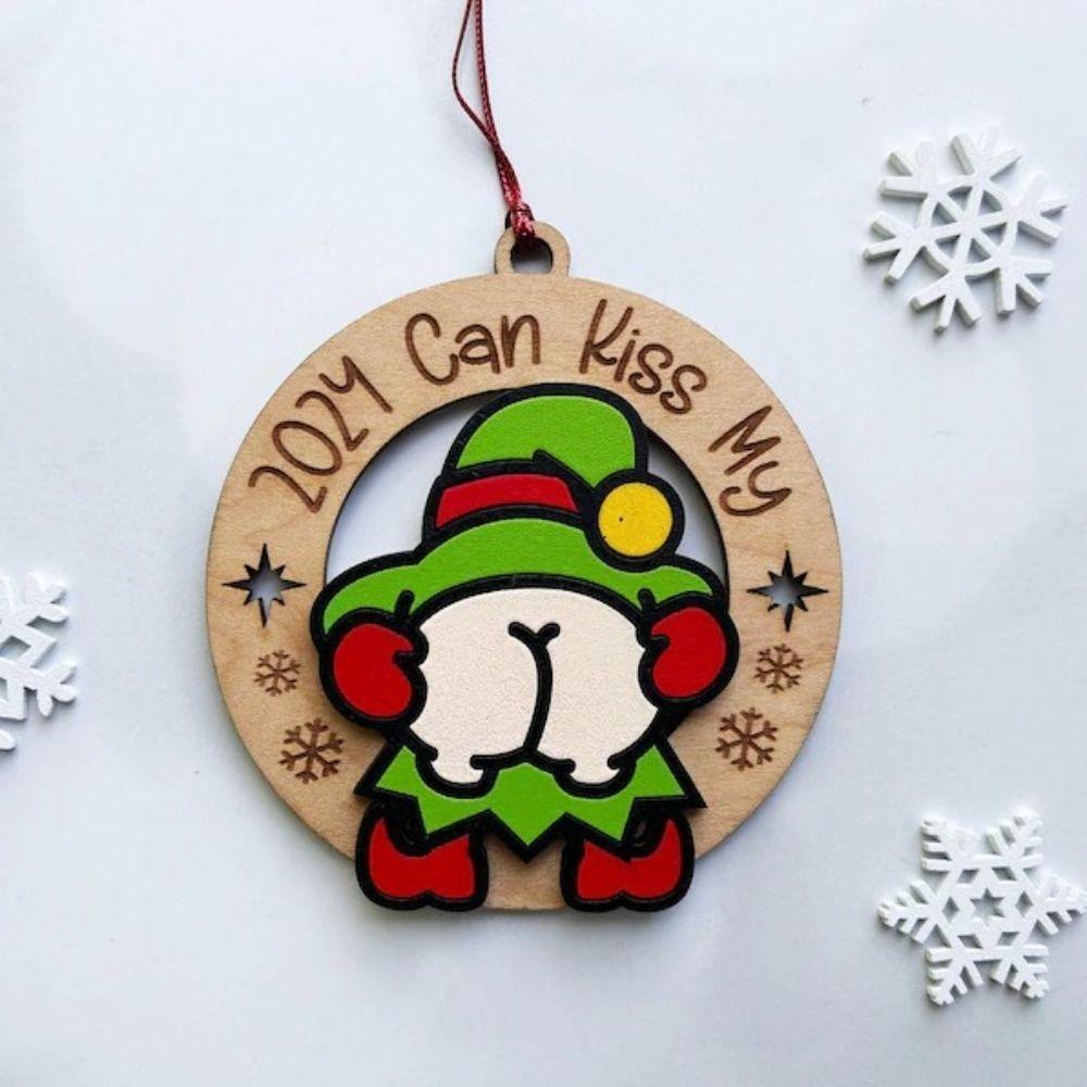 

Merry Christmas Tree Hanging Ornament Santa Clause Wooden Tags Christmas Supplies
