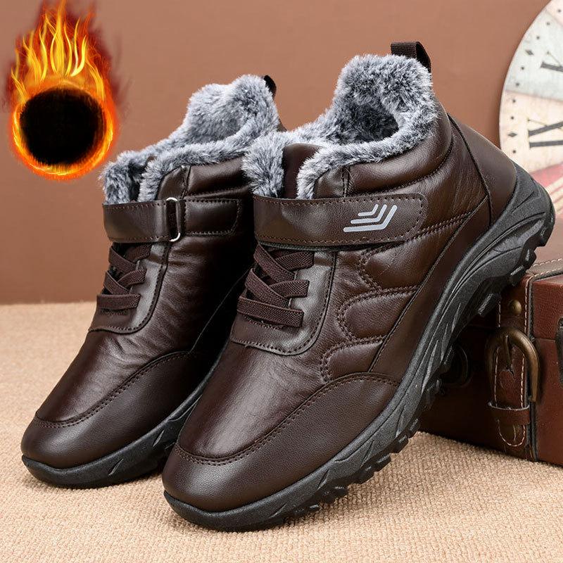 Men Winter New Style With Plush And Thick Snow Boots Warm And Comfortable Cotton Shoes Fashionable And Casual Sports Shoes