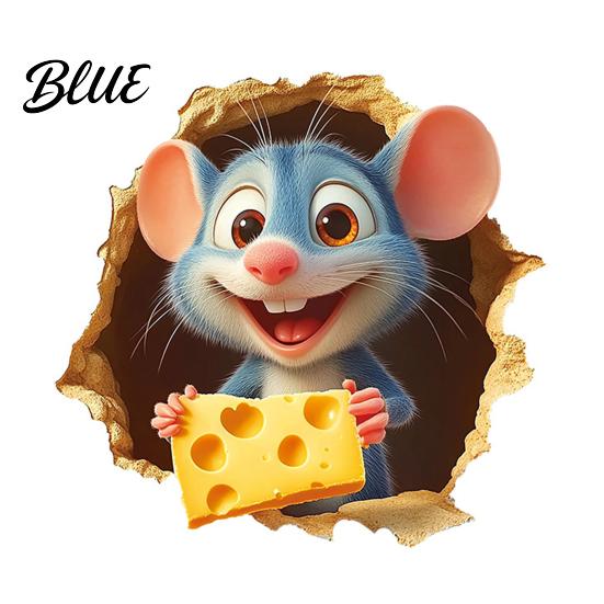 Cute Mouse Wall Stick Decal Sticker Easy Realistic Art 3D Peel And Waterproof Home Renovation Decals PVC for Bedroom