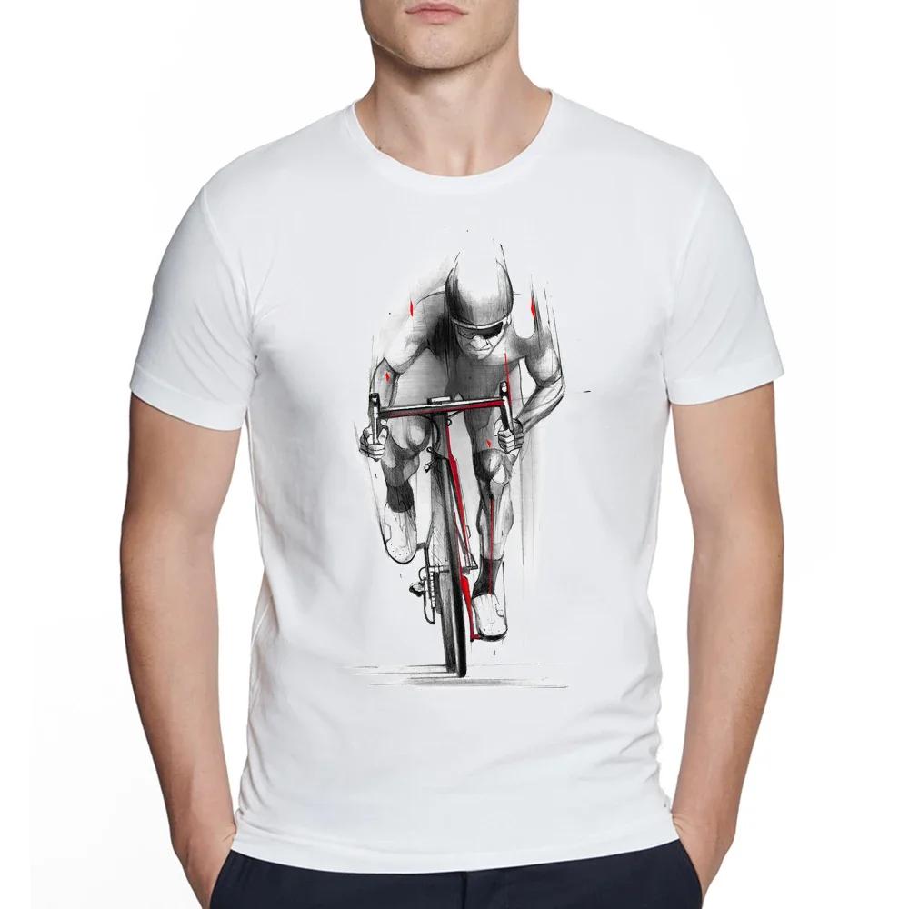 Summer Men T-shirt Downhill Biking Print Casual Heartbeat Stimulation Exercise Male Harajuku Tshirt  Men Clothing