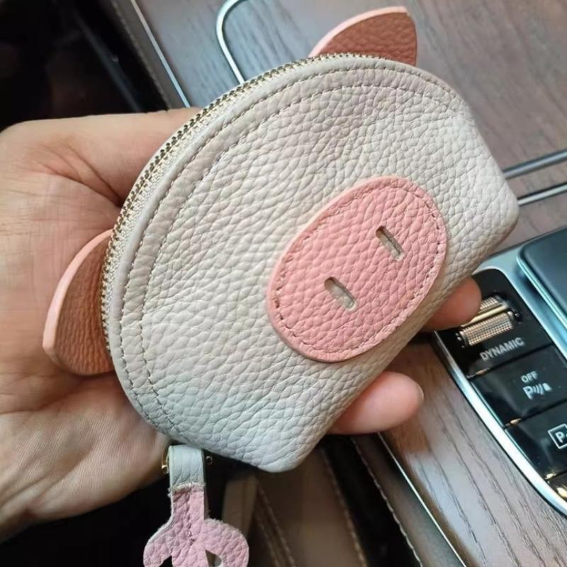 Pu Leather Cartoon Cute Little Pig Storage Coin Purse Mini Clutch Earphone Bag Gifts