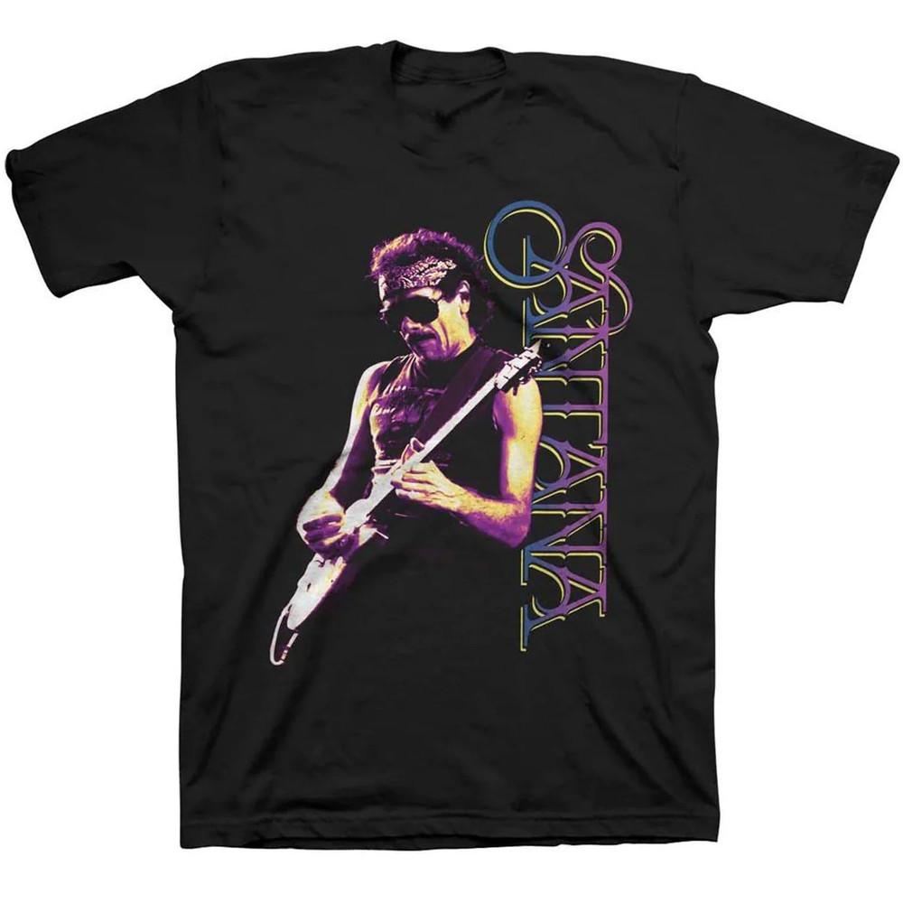 Santanaaaa Live In Tour Heavy Cotton Black Full Size T Shirt For Men UR382 Unisex T-Shirt S