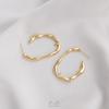 14K Gold-Filled U-Shaped Pearl Stud Earrings with S925 Silver Needle