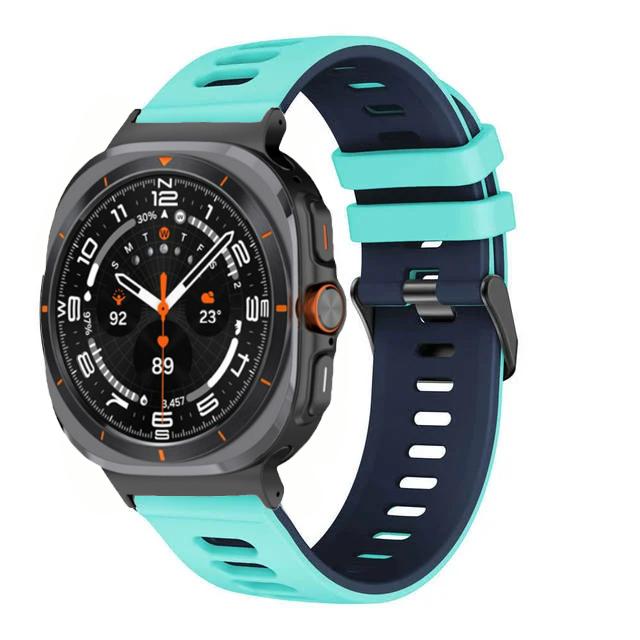 Two-tone Silicone Strap for Samsung Galaxy Watch Ultra 47mm Band Bracelet Wristband for Samsung Galaxy Watch 8 Ultra Belt Correa