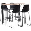 Day and Night - Day and Night High Table and Stools Set 5 Pieces Black Plastic