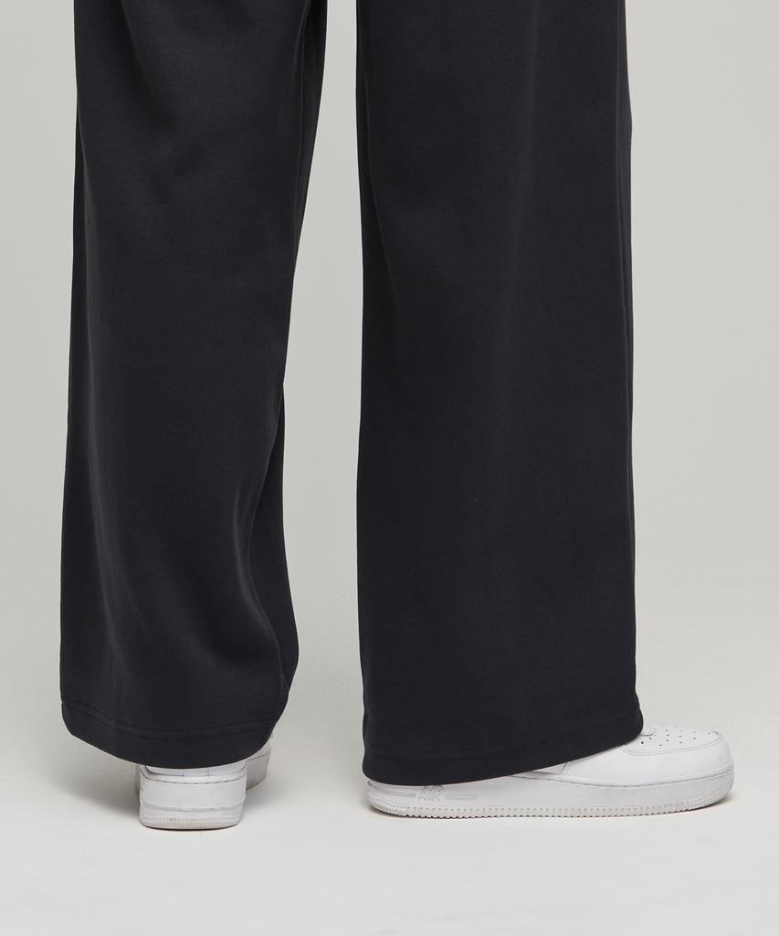 MUSINSA STANDARD WOMAN Women'S Double Knit Two-Tuck Wide Lounge Sweatpants [Dark Gray]