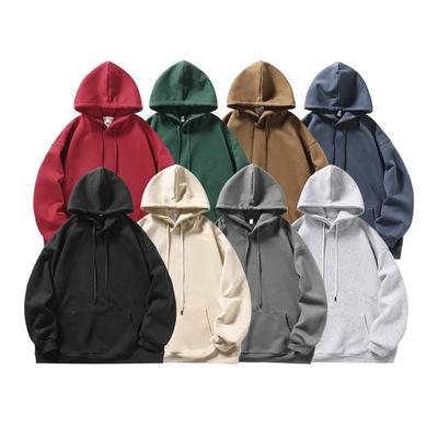 Unisex Heavyweight Hoodie: Solid Color American Street Style for Autumn/Winter