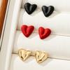 3 Pairs Metal Heart Fashionable and Versatile Earrings for Women, Suitable for Couples Daily Wear, Valentine's Day Earring Sets