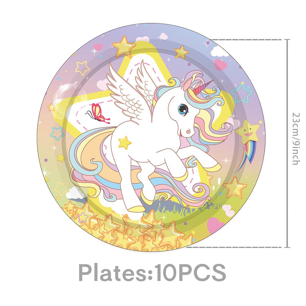 Cartoon Rainbow Unicorn Birthday Decoration Balloon Unicorn Plate Tablecloth Cake Decoration Party Supplies Birthday Gift