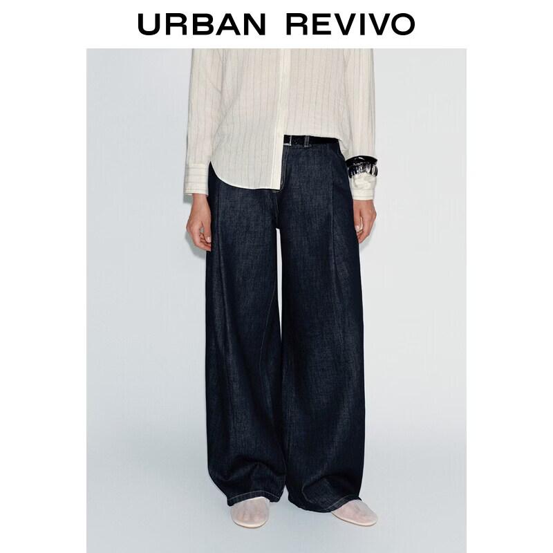 

UR2026 Women s Casual Metal Belt Curved Denim Jeans 29