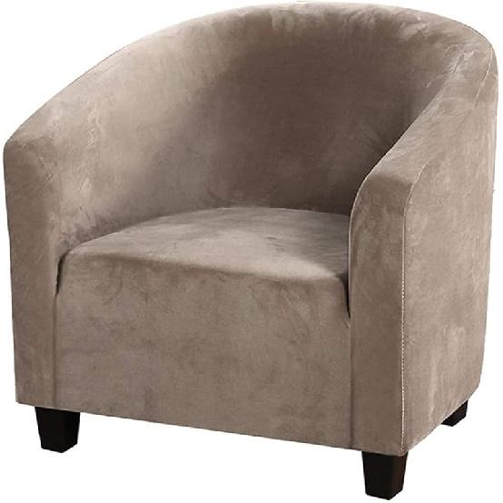 GULI Velvet Tub Chair Covers for Armchairs, Club Chair Slipcover, Wing Back Covers High Stretch Sofa Covers Spandex Plush Seat Covers Furniture