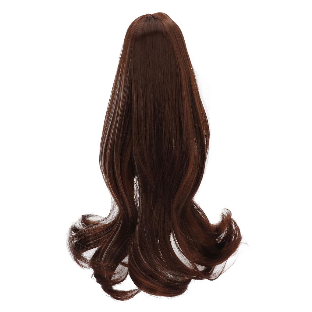 13 BJD Doll Wig Heat Resistant High Temperature Silk Dark Brown Long Curly Wig for 8‑9in 21‑24cm