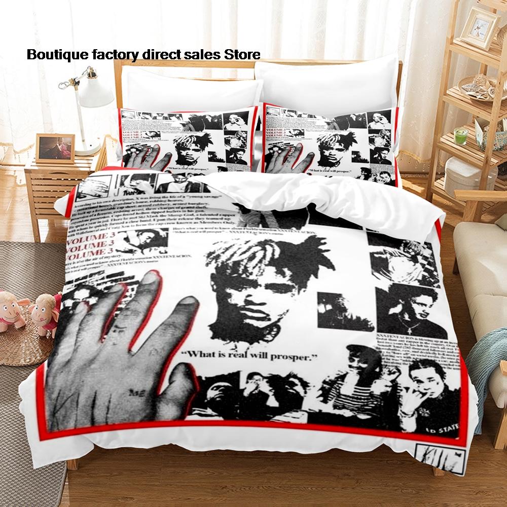 Sizes for Fans Bedroom Twin Full Queen King Size XXXTentacionBedding Set 3PCS Rapper Collage Print Duvet Cover All