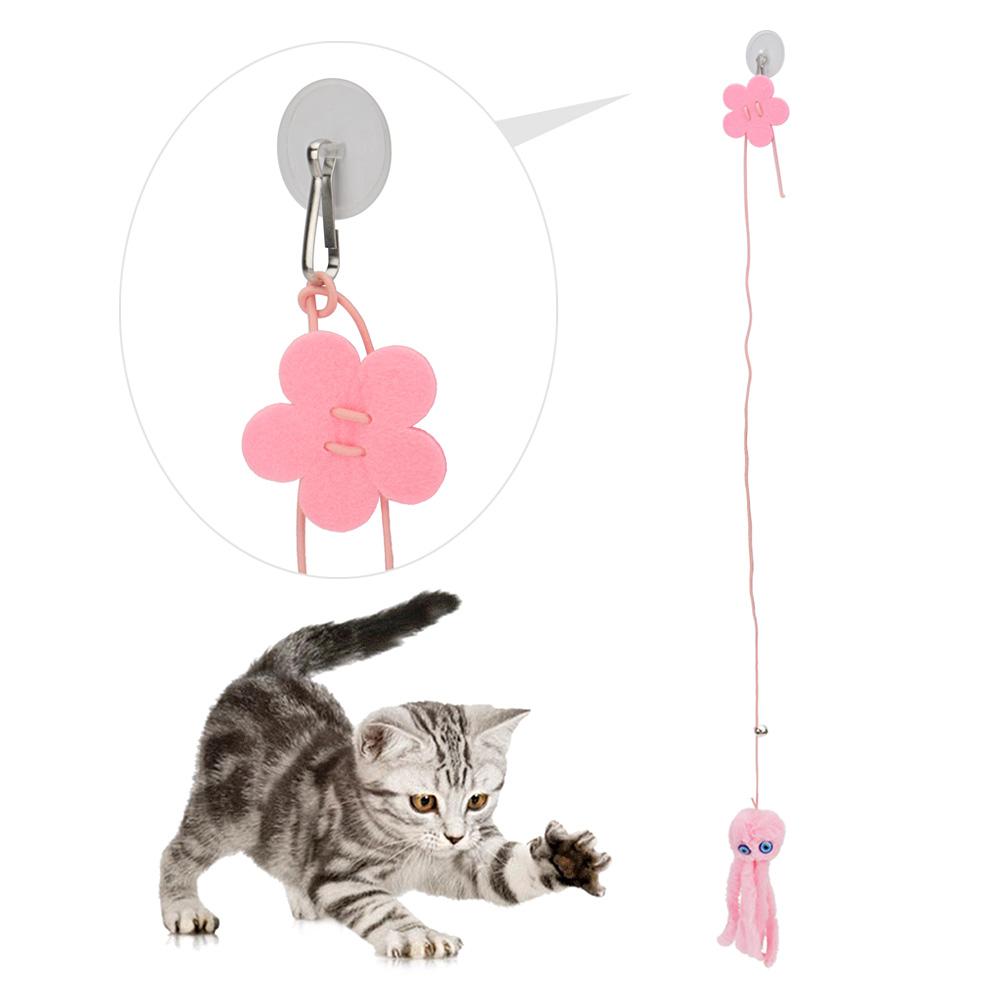 Small Octopus Cat Toy Suction Cup Hanging Cat Toy Squid Retractable Hanging Door Pet Supplies Self-hey Interactive