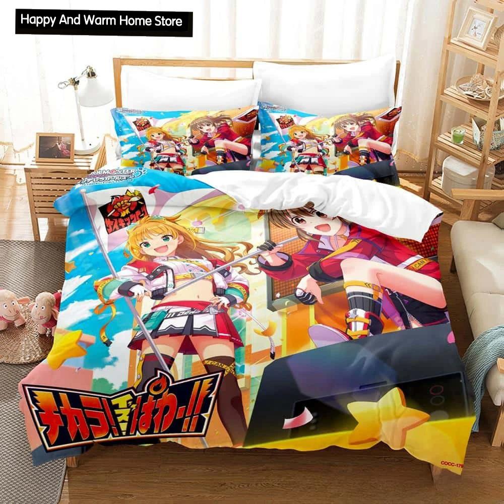 THE iDOLM@STER Cinderella Girls Starlight Stage 3D Printed Anime Bedding Set for Adult Boys Duvet Cover EU single(135x200cm)