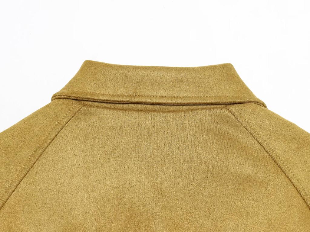 French Retro Suede Bomber Jacket - Women's Fashion Trend