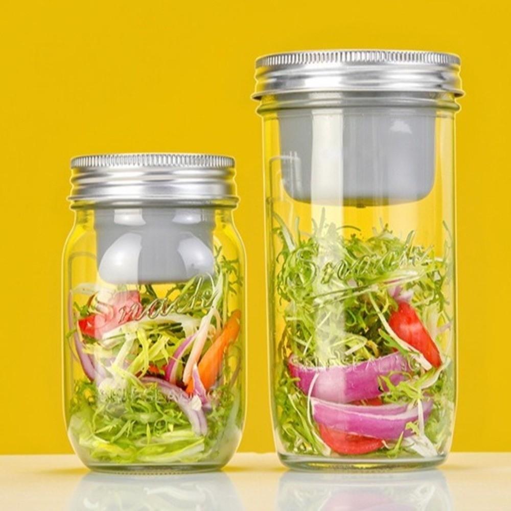 Leak-Proof Mason Jar 16/24 Oz Food Storage Jar Multi-functional Salad Container Lunch Prep