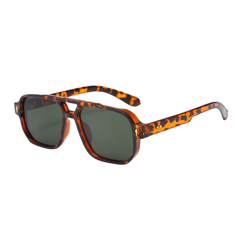 New Fashionable Men's Double Beam Sunglasses, Pilot's Retro Casual Driving Sunglasses, UV Protection