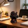 Resin Desk Organizer Gothic Skull Pen Holder, Realistic Zombie Head Makeup Brush Organizer, Large Capacity Desktop Holder Storage Container,