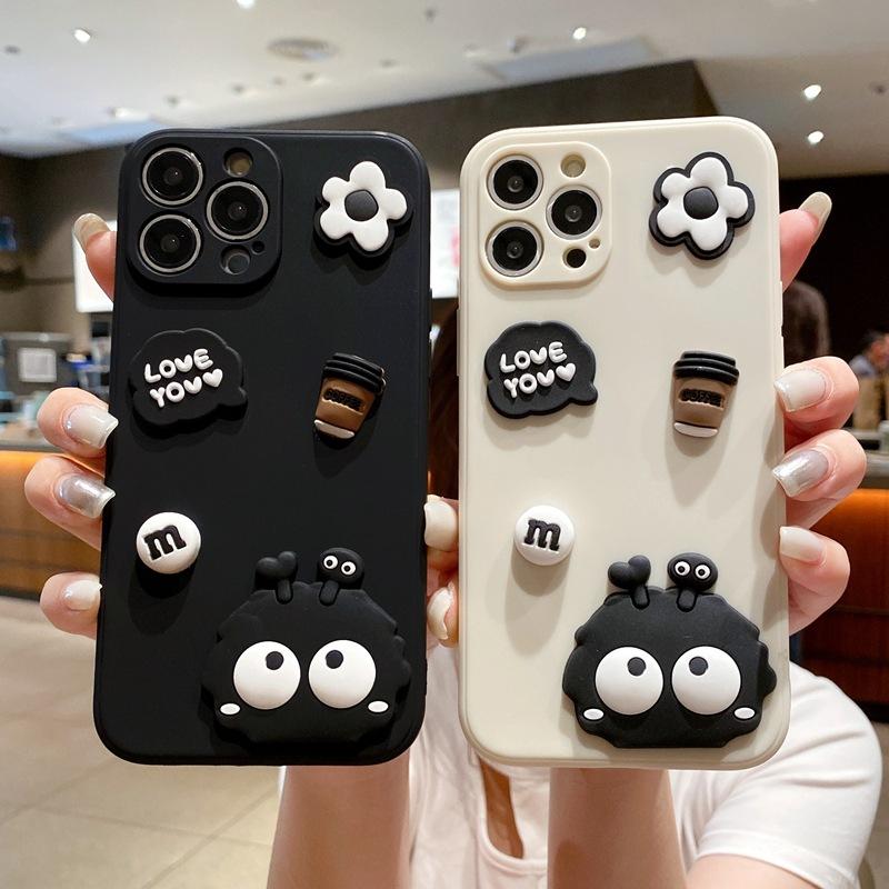 Applicable to iPhone17 mobile phone case black briquettes coffee Apple 16 new 15promax cute couple 13 funny