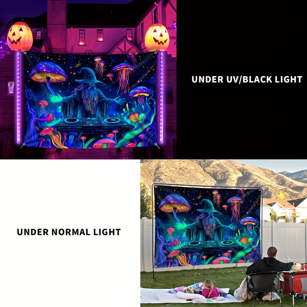 1 Halloween Wizard Dish Jellyfish Mushroom Courtyard Decoration Fluorescent Background Cloth, Tapestry, Holiday Gift, Parties