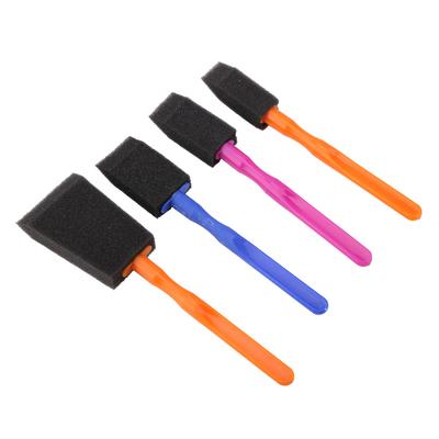 4 PCS Durable and Beautiful Sponge Foam Brush with Quality Plastic Handle for Young Artists