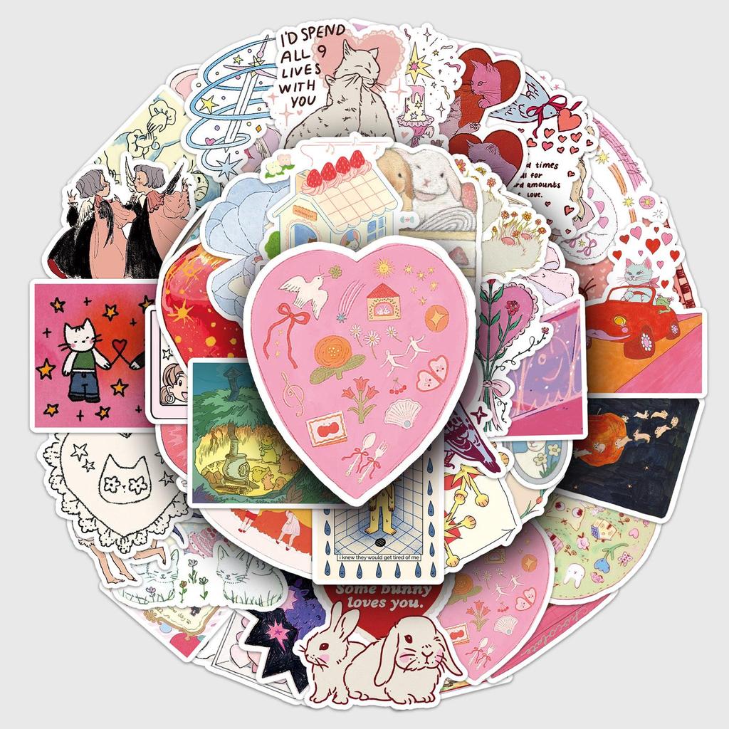 50 Fairy Tale Stickers: Cute Cartoon Decor for Cups, Phones, Laptops, and Journals