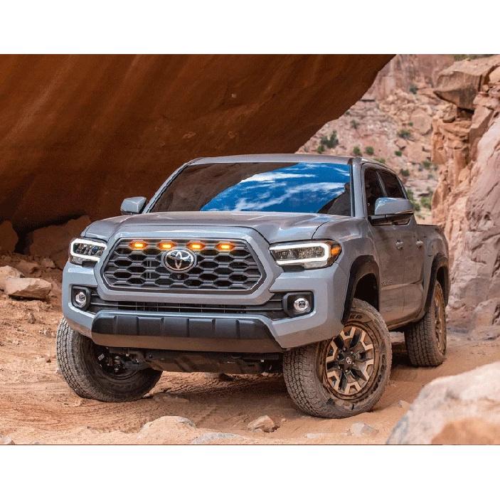 4 in1 Grille Lights For Toyota Tacoma 2020 2021 Car LED Strobe Light Warning Daytime Running Lamp For Tacoma DRL Amber Lights
