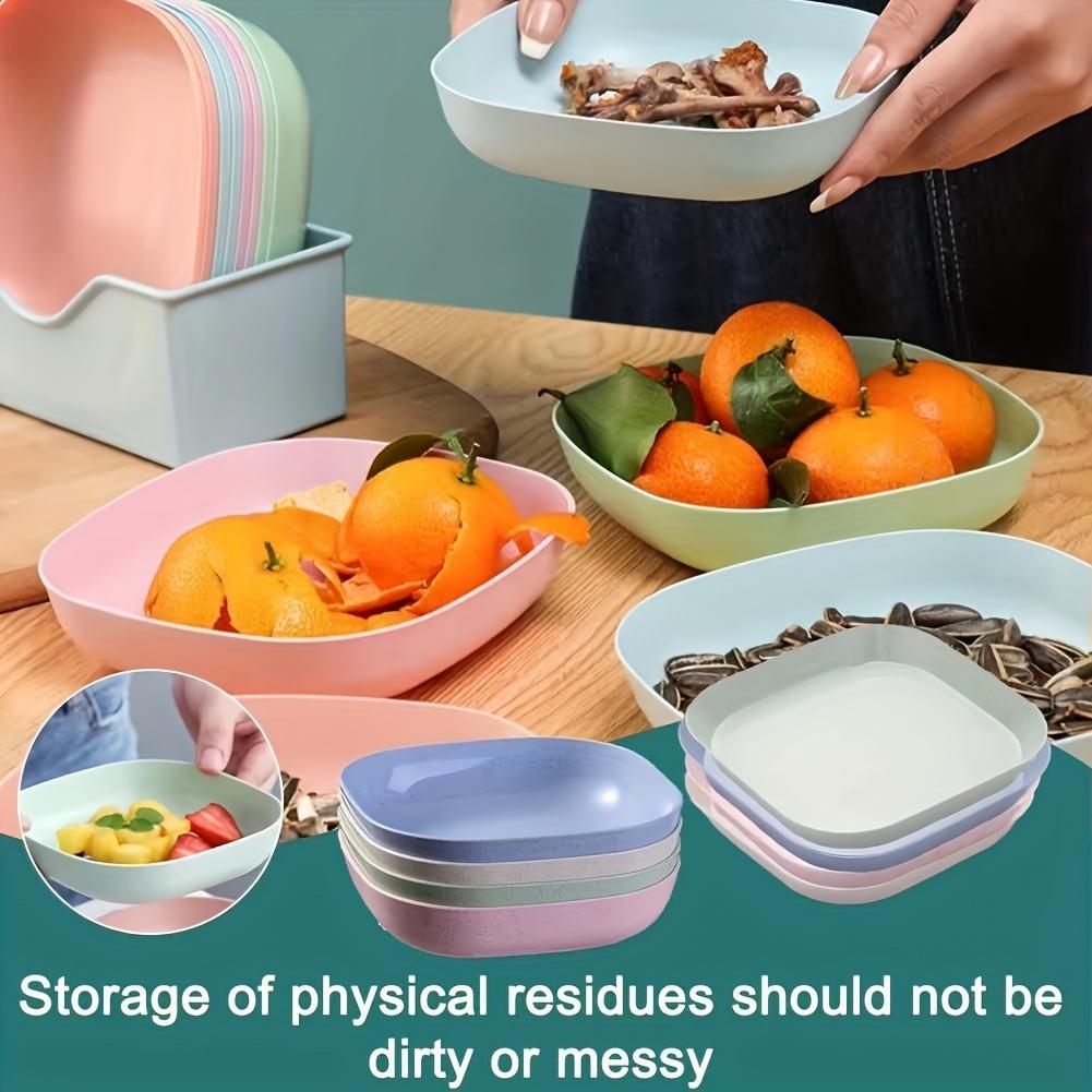 10pcs Square Plates, Portable Food Plate Set, Durable Plastic, for Outdoor, Snack and Breakfast Snack tray with base storage box
