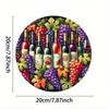Vintage Grape Metal Tin Sign Round Wall Decor 8x8 Inch for Kitchen