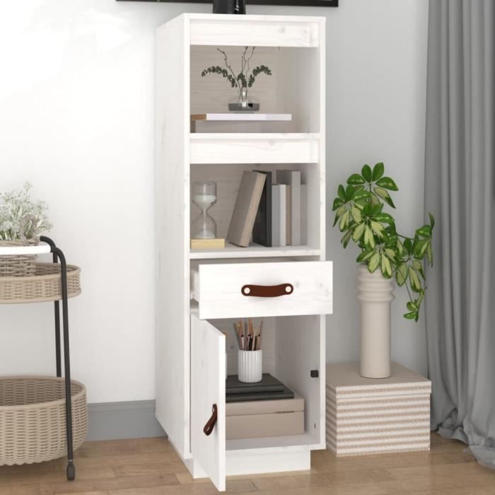 820153 vidaXL Highboard White 34x40x108.5 Cm Solid Pine Wood