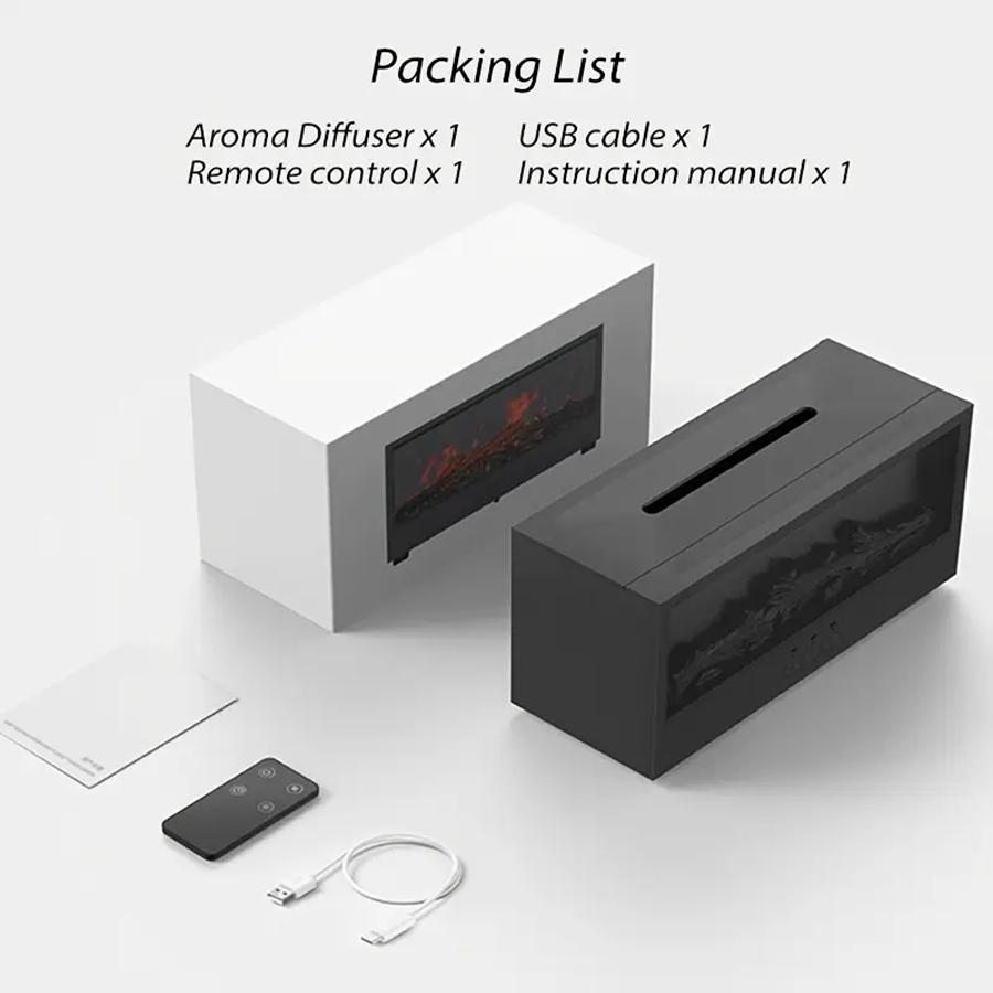 Xiaomi Simulated 3D Flame Aromatherapy Machine Essential Oil Humidifier, with Timed Remote Control of Light Aromatherapy Diffuser