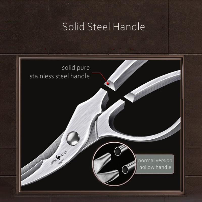 GEDO LFGB Certification 430 Stainless Steel Powerful Kitchen Shears Strengthen Fish Chicken Vegetable Meat Cutting Scissors
