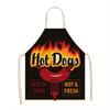 1 Stück Hot Dogs Beste in der Stadt Heiß Frisch Schürze Lustig BBQ Grill Koch Küche Kochen Backen Leinen Schürze Für Männer Vatertagsgeschenk Backgeschenk