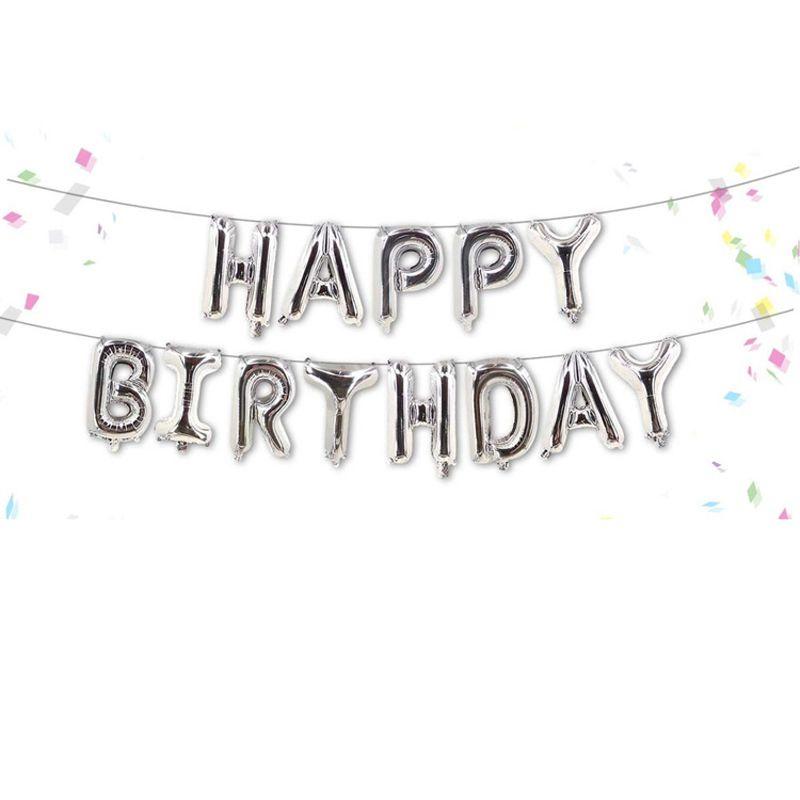 Elegant Silver Happy Birthday Letter Balloons For Memorable Birthday Parties