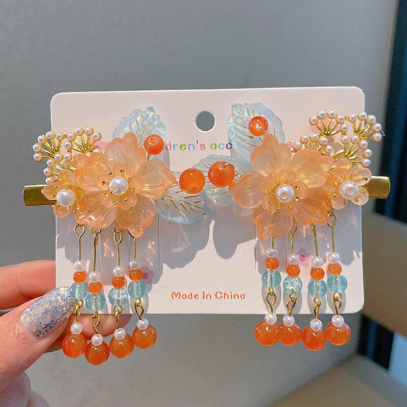 Girls' Hanfu Hair Accessories: Princess Tassels, Flowers & Butterflies Clips