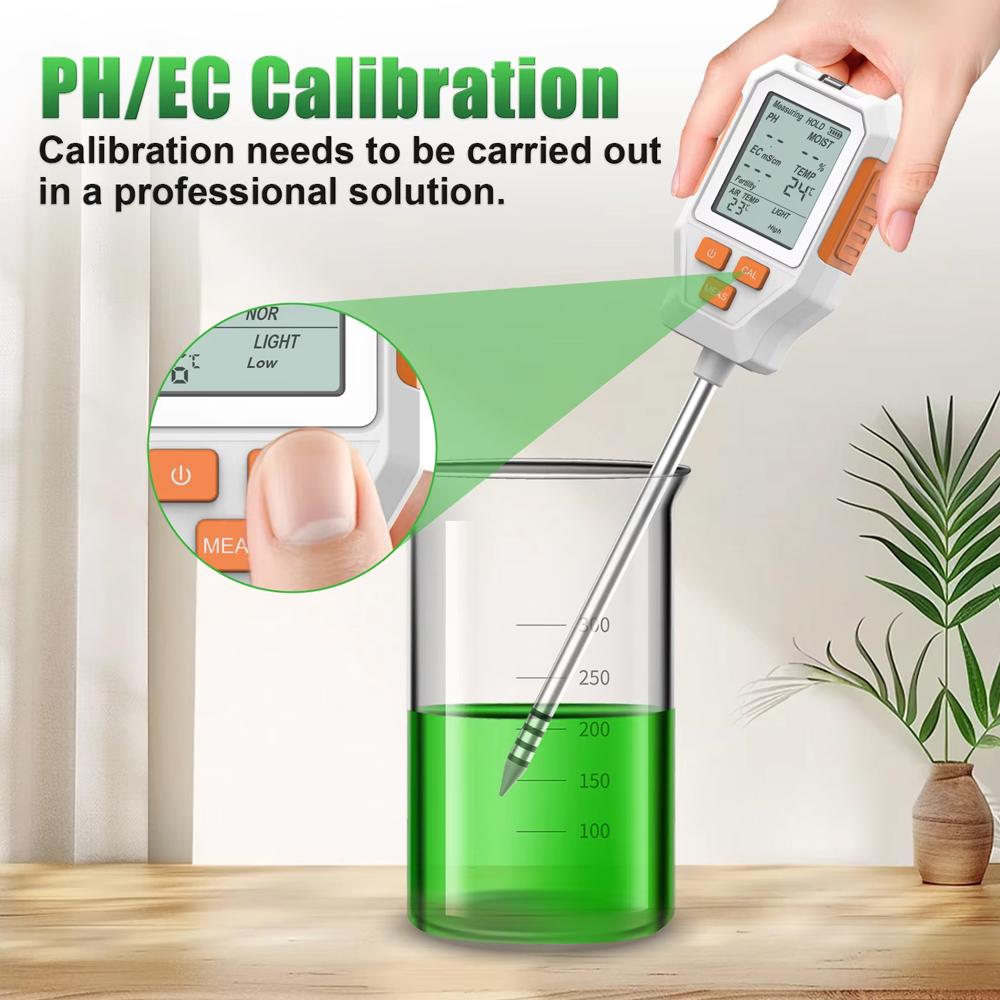 3/7 in 1 PH/EC/Temperature/Moisture/Air Temp/Fertility/Sunlight Soil Meter Detector Digital LCD Soil Tester for Garden