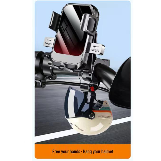 Cross-Border Motorcycle/Bicycle Handlebar Phone Holder with Anti-Slip Silicone and Multi-Functional Navigation Base