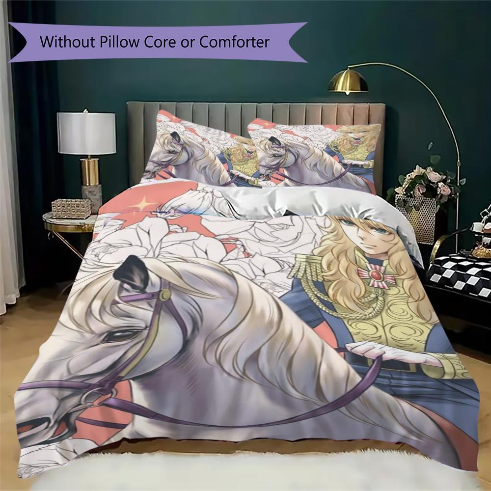 Versailles Rose Love Pattern Bedding uilt Set uilt Cover Pillowcase Home Decoration Birthday Gift (1 * duvet cover + 2 * pillowcase without core)238