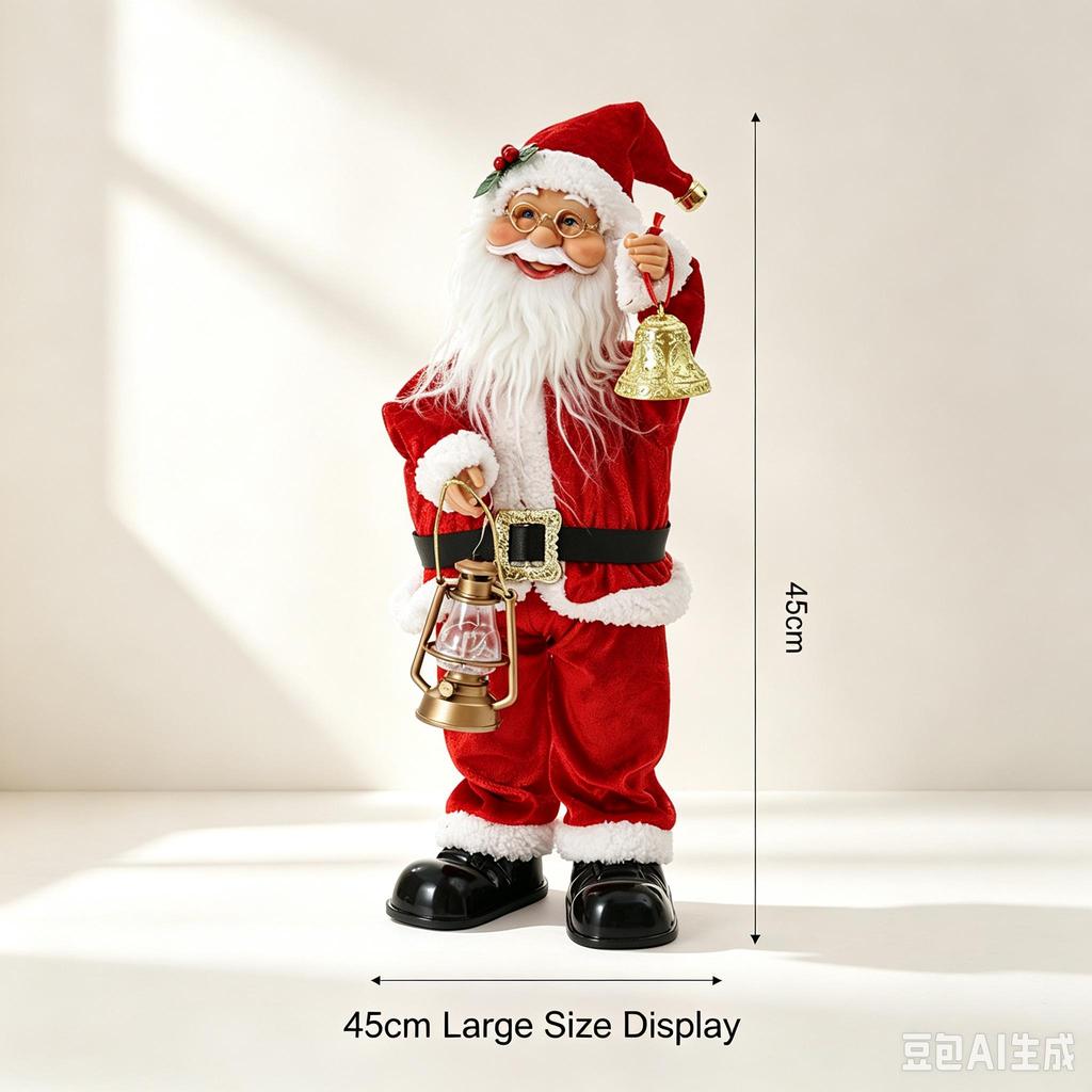 Musical Electric Santa Claus Figurine Christmas Window Decor