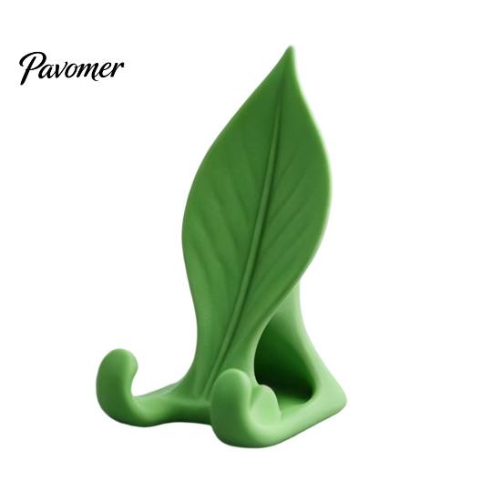Cute Desk Gadgets Leaf Shaped Phone Stand, 3D Printed Mobile Holder with Double Small Stand for Home Hook Support, Creative Hands Free Video