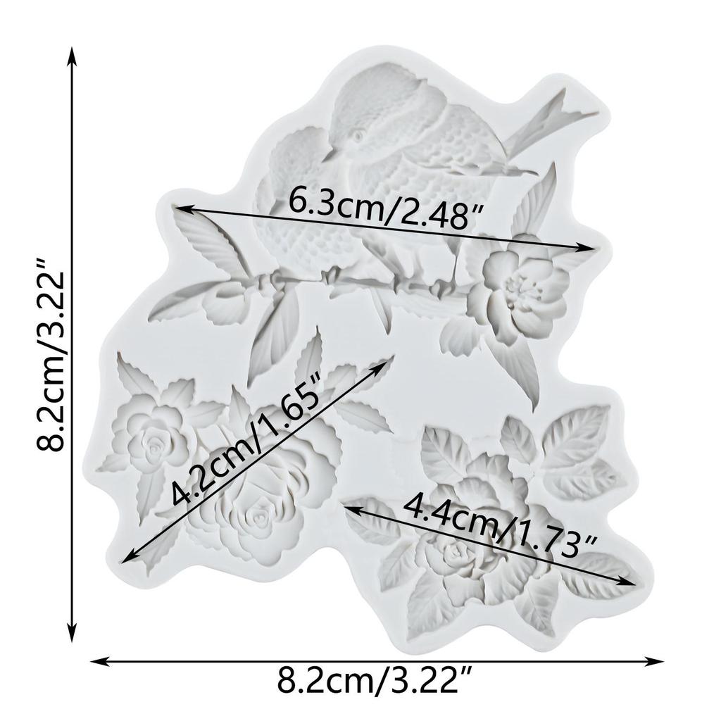 Magpie Silicone Mold Flower Twigs Fondant Molds Cake Decorating Tools Cupcake Topper Candy Resin Clay Chocolate Gumpaste Mold