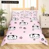 Panda King Full Bedidng Set Kids Romantic Bedding Set Cartoon Animal Duvet Cover Bicycle Balloon Dragonfly Polyester Quilt Cover